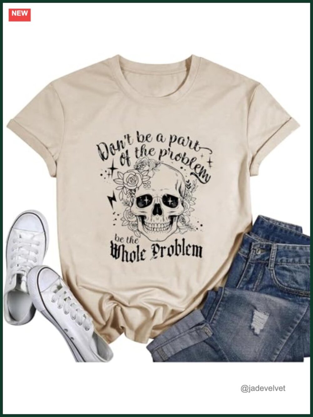 Funny Skull Graphic T-Shirt Women Short Sleeve Crew Neck Casual Cotton Blend Top